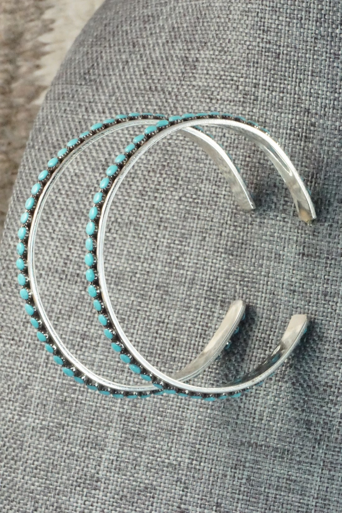 Turquoise & Sterling Silver Earrings - Lois Tzuni
