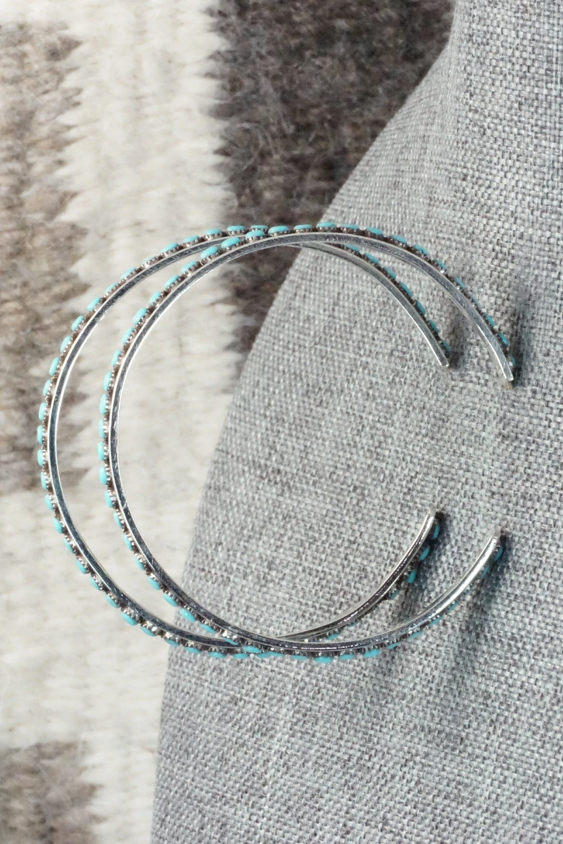 Turquoise & Sterling Silver Earrings - Lois Tzuni
