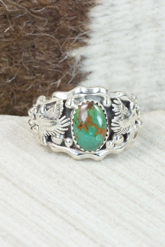 Turquoise & Sterling Silver Ring - Genevieve Francisco - Size 12.5