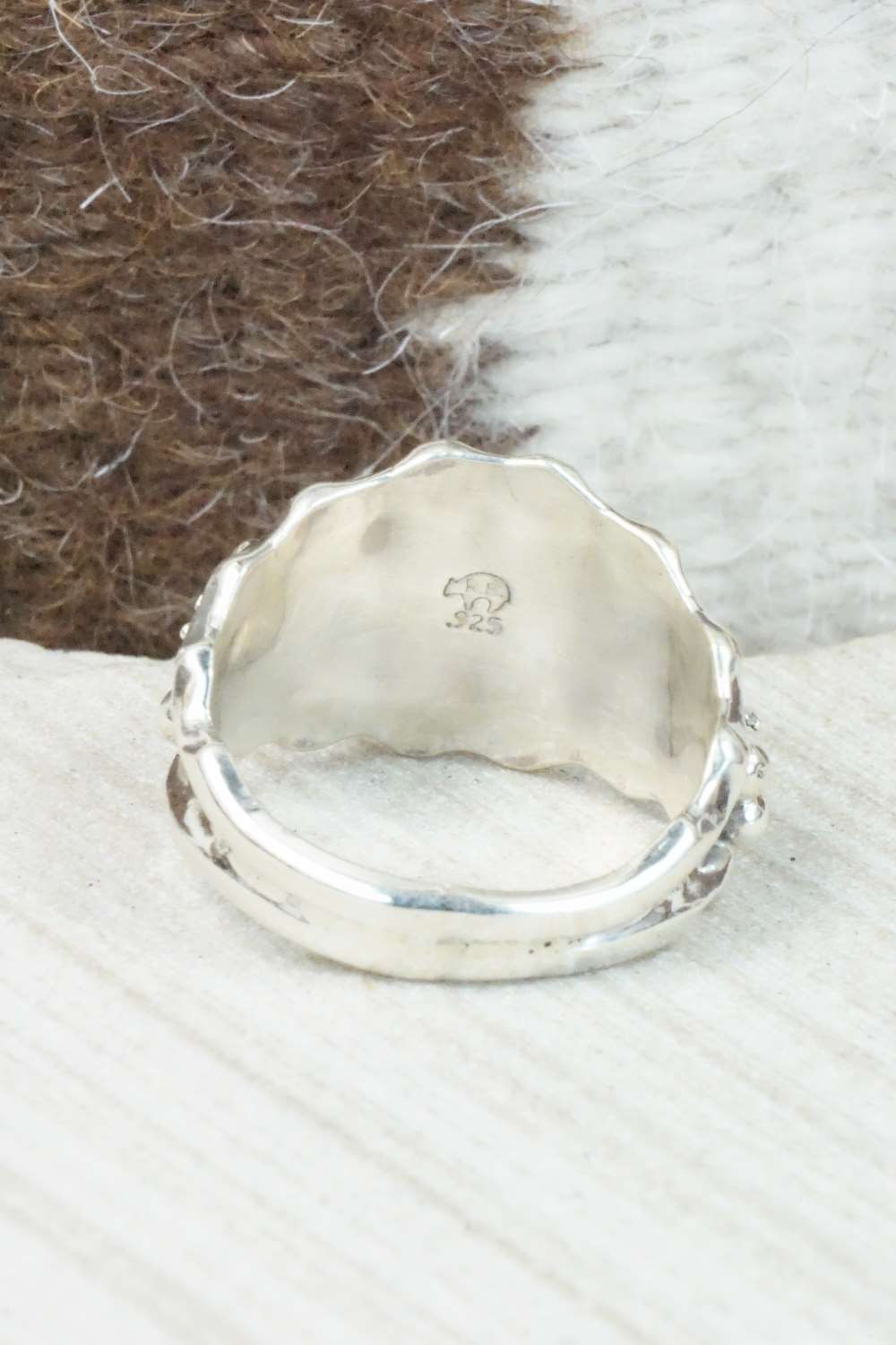 Turquoise & Sterling Silver Ring - Genevieve Francisco - Size 12.5