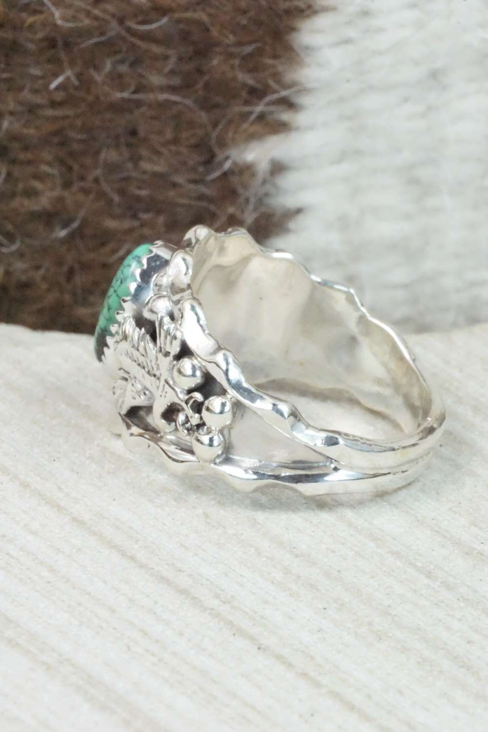 Turquoise & Sterling Silver Ring - Genevieve Francisco - Size 12.75