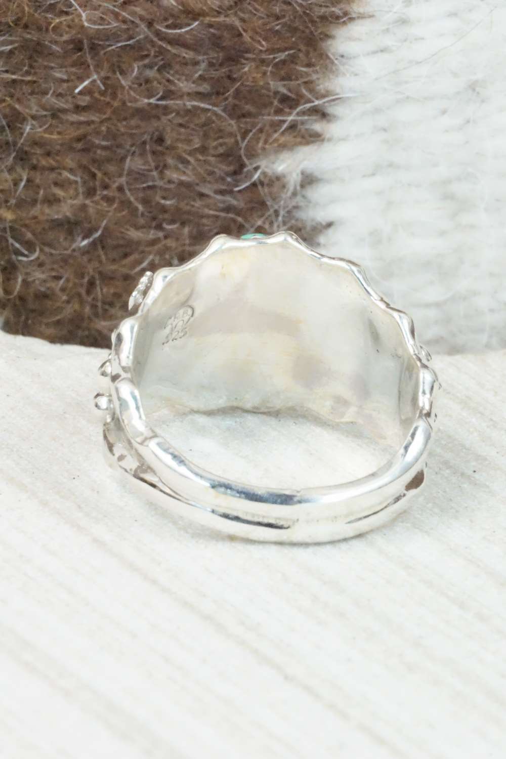 Turquoise & Sterling Silver Ring - Genevieve Francisco - Size 12.75