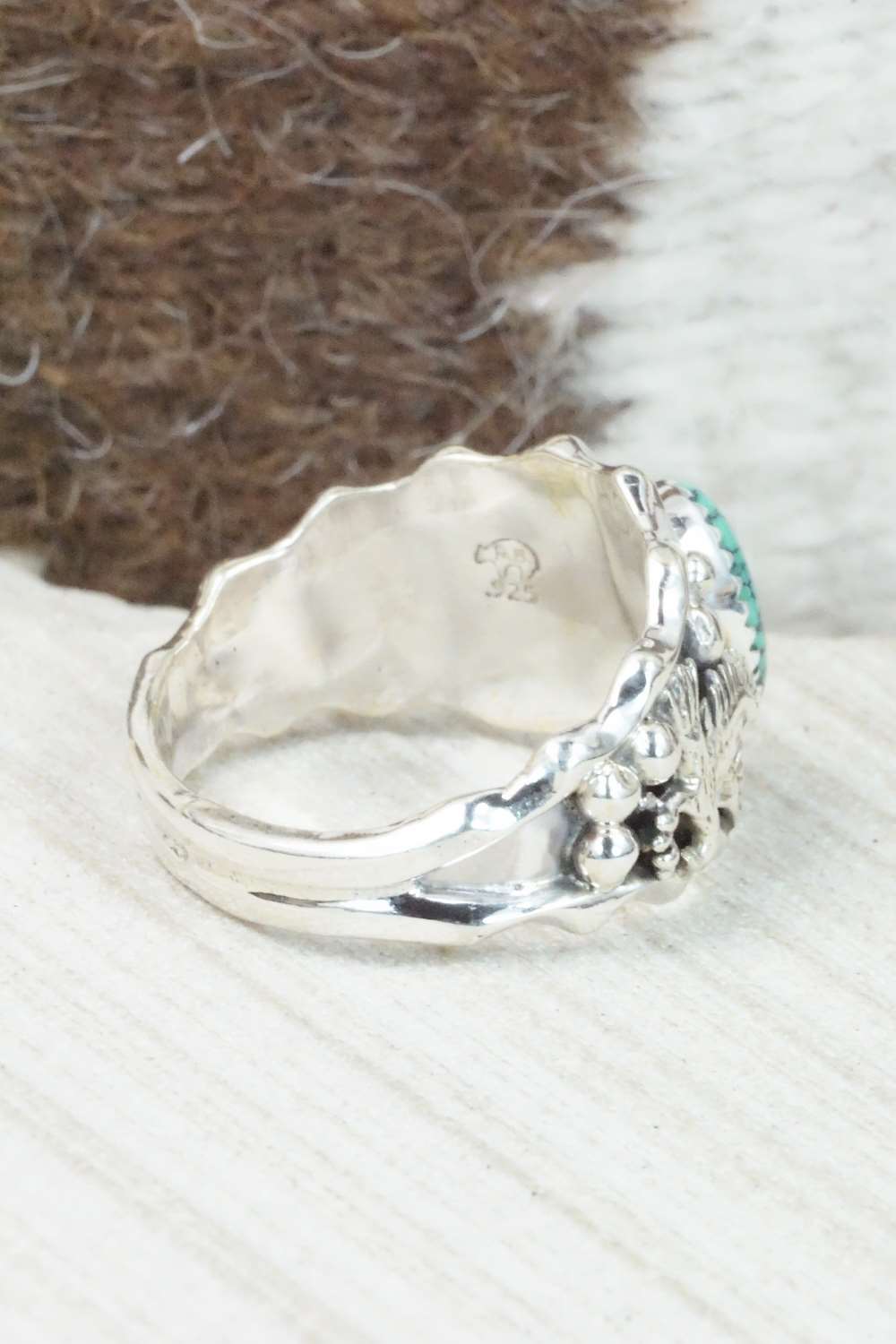 Turquoise & Sterling Silver Ring - Genevieve Francisco - Size 12.75