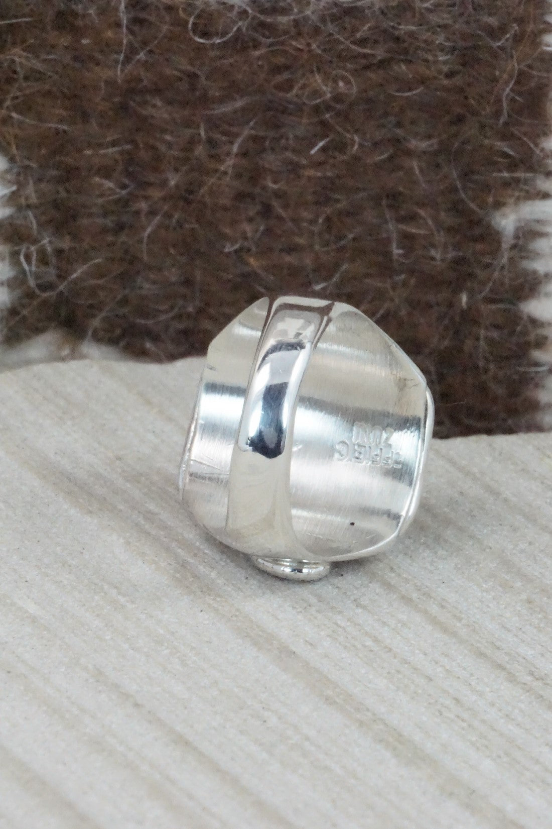 Turquoise & Sterling Silver Ring - Joy Calavaza - Size 10