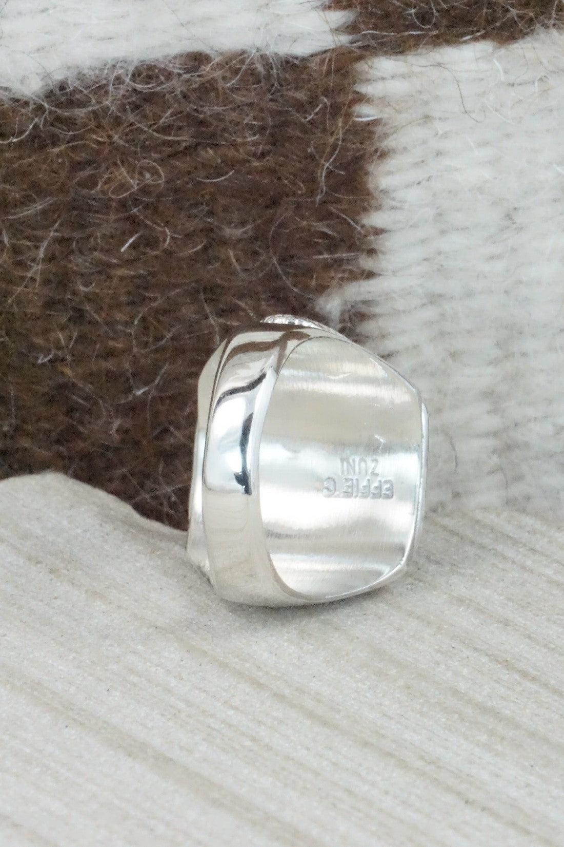 Turquoise & Sterling Silver Ring - Joy Calavaza - Size 10.5