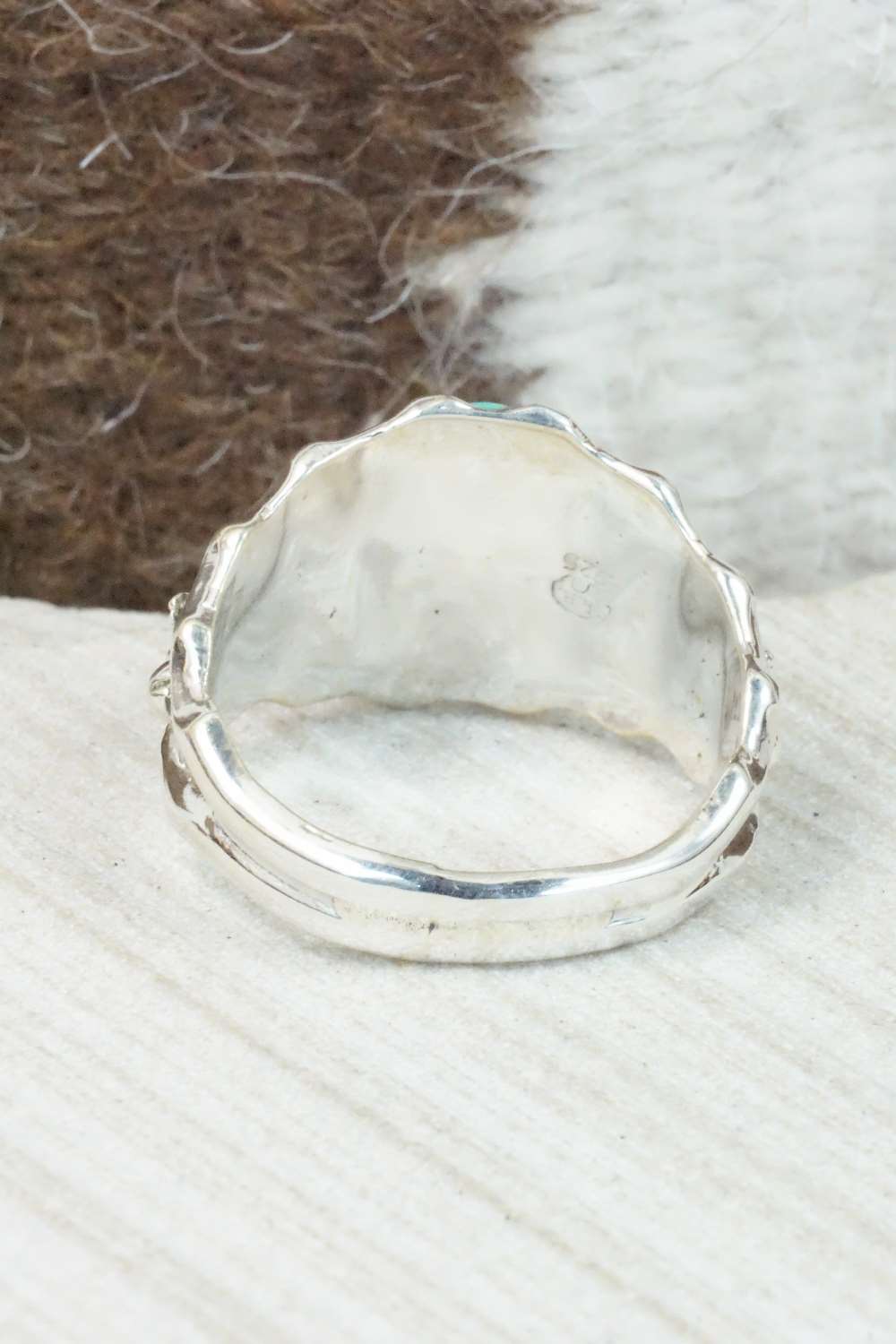 Turquoise & Sterling Silver Ring - Genevieve Francisco - Size 14