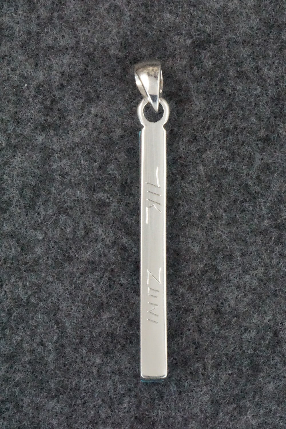 Turquoise & Sterling Silver Inlay Pendant - MaDerral Kallestewa