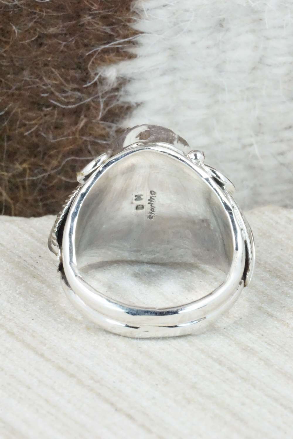 Turquoise & Sterling Silver Ring - Darrell Morgan - Size 12