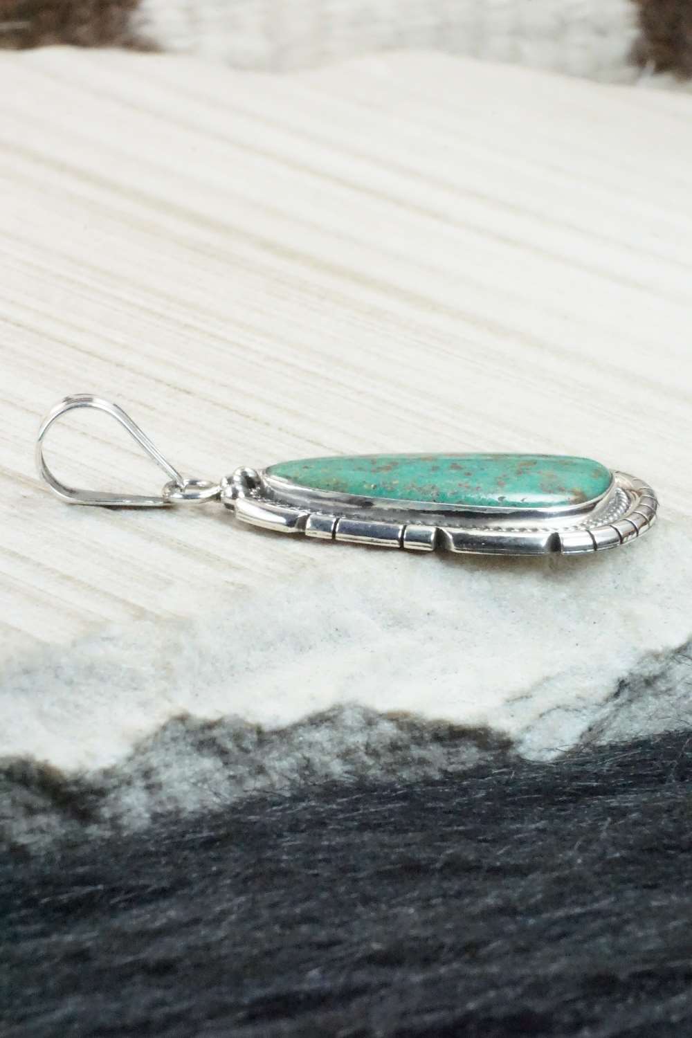 Turquoise & Sterling Silver Pendant - Samuel Yellowhair