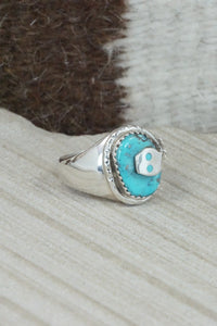 Turquoise & Sterling Silver Ring - Joy Calavaza - Size 8