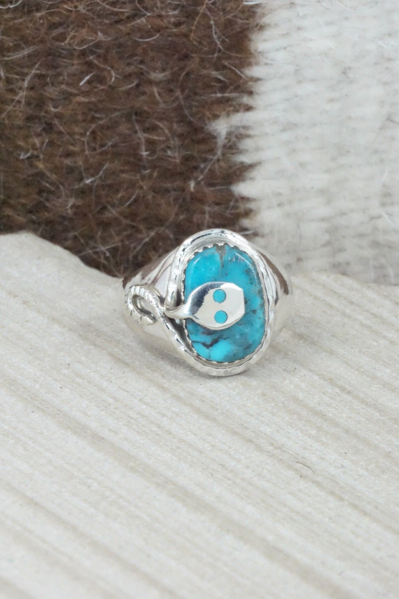 Turquoise & Sterling Silver Ring - Joy Calavaza - Size 6.5