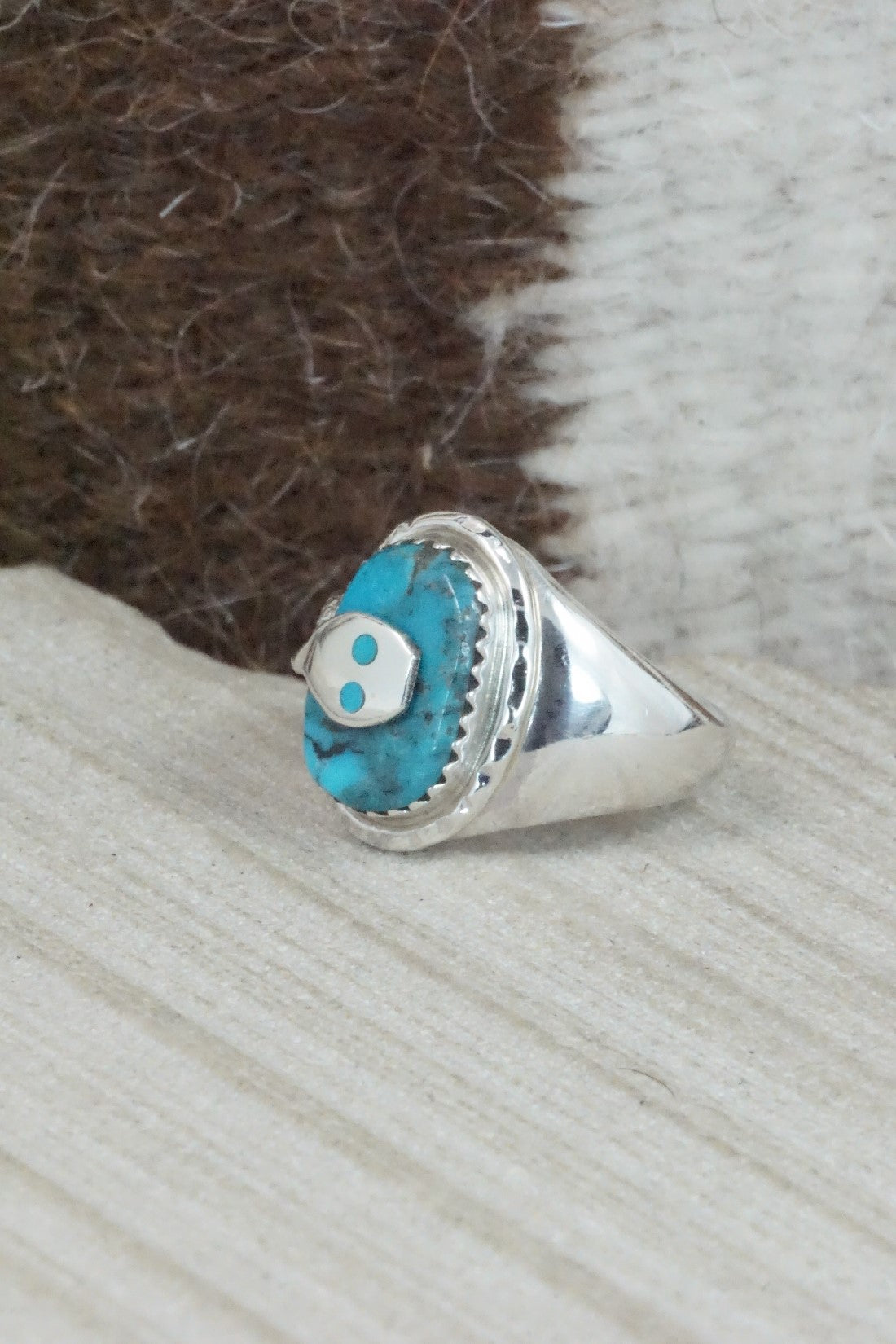 Turquoise & Sterling Silver Ring - Joy Calavaza - Size 6.5