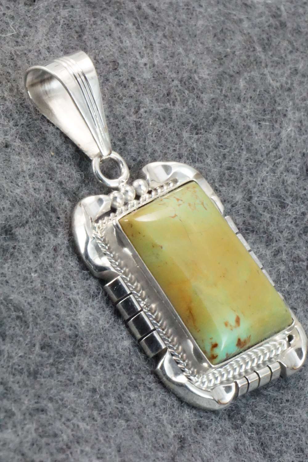 Turquoise & Sterling Silver Pendant - Samuel Yellowhair