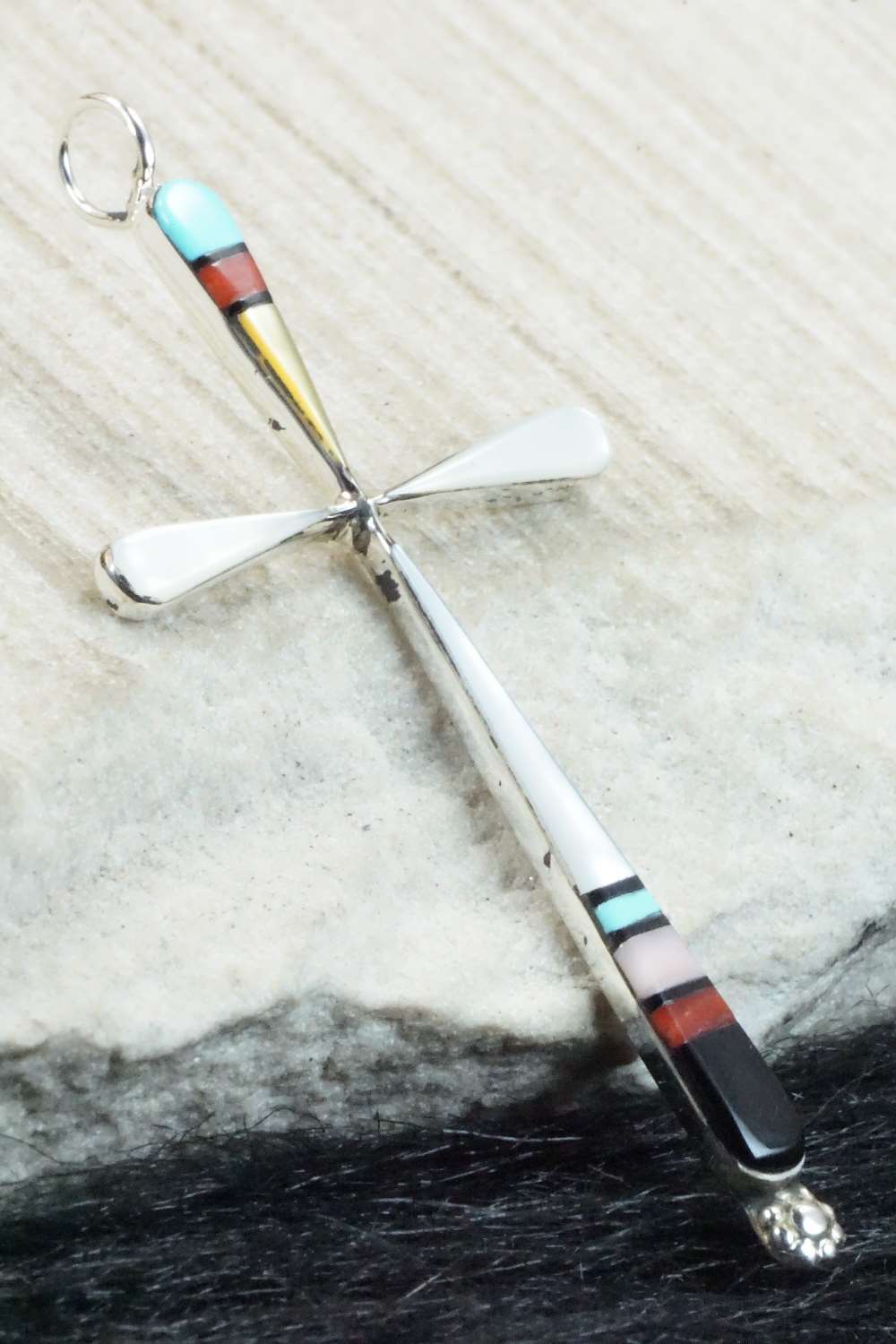 Multi Stone & Sterling Silver Pendant - Sylvester Noche