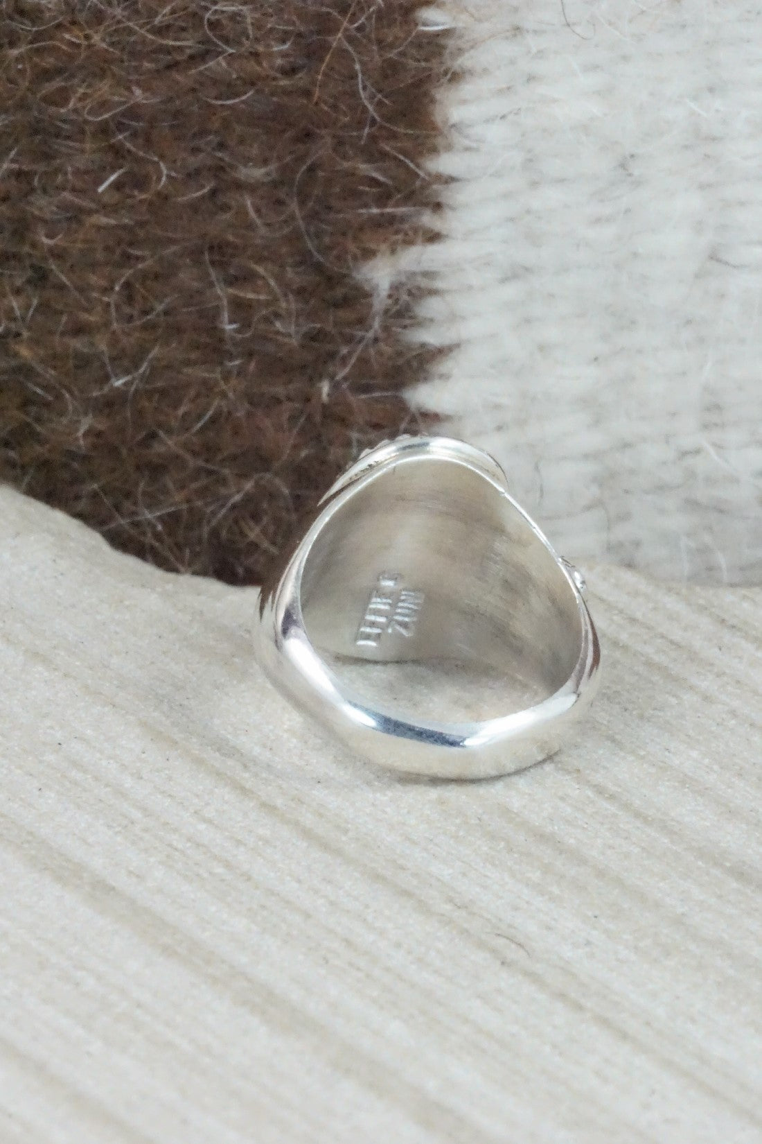 Turquoise & Sterling Silver Ring - Joy Calavaza - Size 6.5