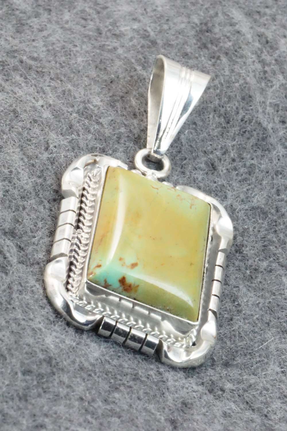 Turquoise & Sterling Silver Pendant - Samuel Yellowhair