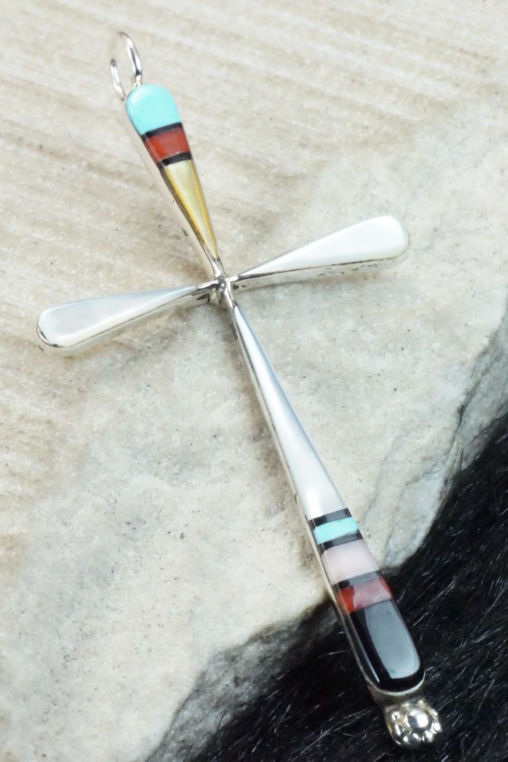 Multi Stone & Sterling Silver Pendant - Sylvester Noche