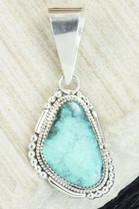 Turquoise & Sterling Silver Pendant - Kenny Calavaza
