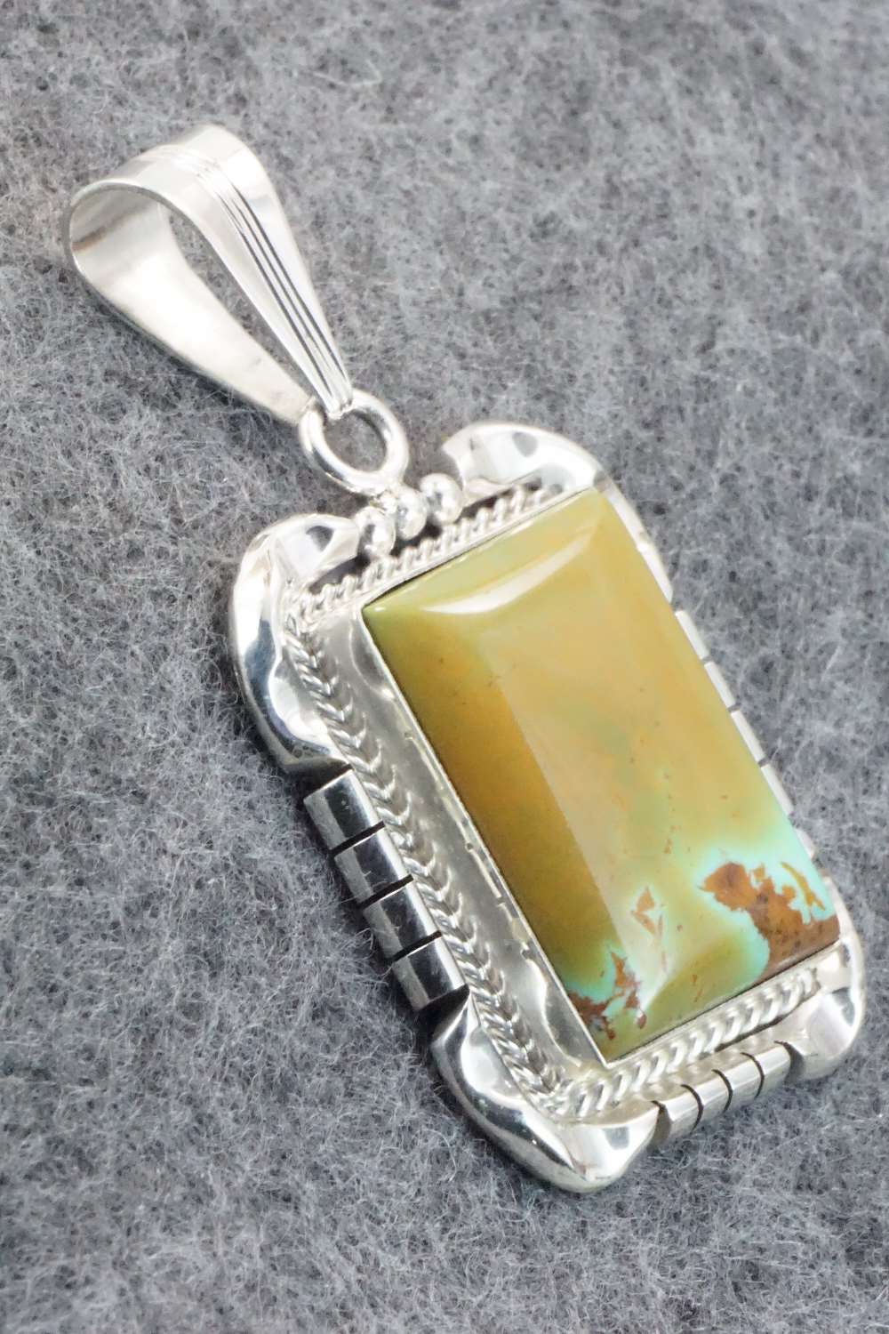 Turquoise & Sterling Silver Pendant - Samuel Yellowhair