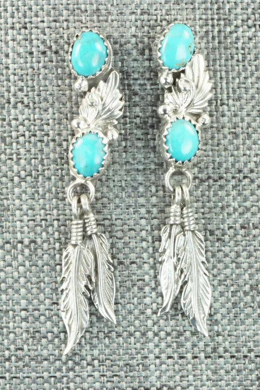 Turquoise & Sterling Silver Earrings - Roger Pino