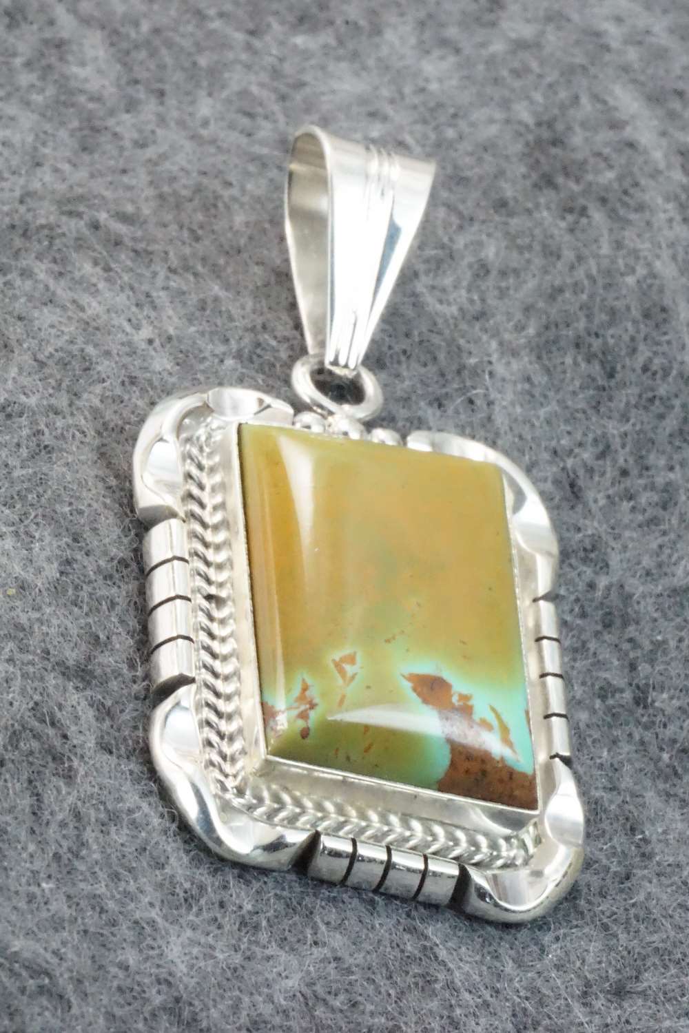 Turquoise & Sterling Silver Pendant - Samuel Yellowhair
