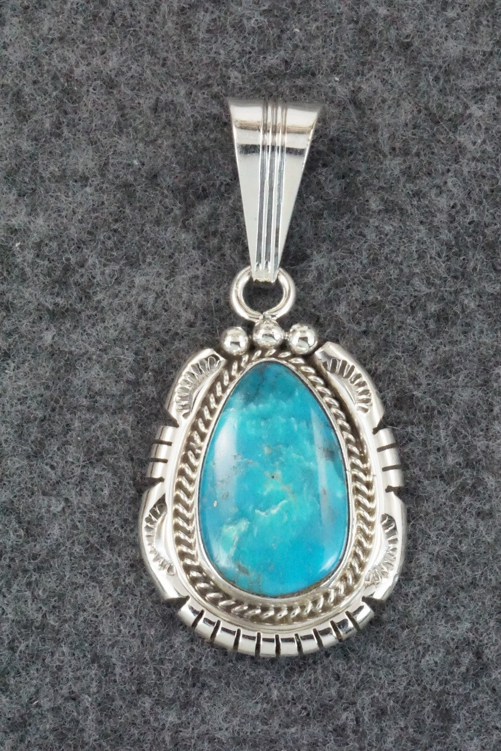 Turquoise & Sterling Silver Pendant - Samuel Yellowhair