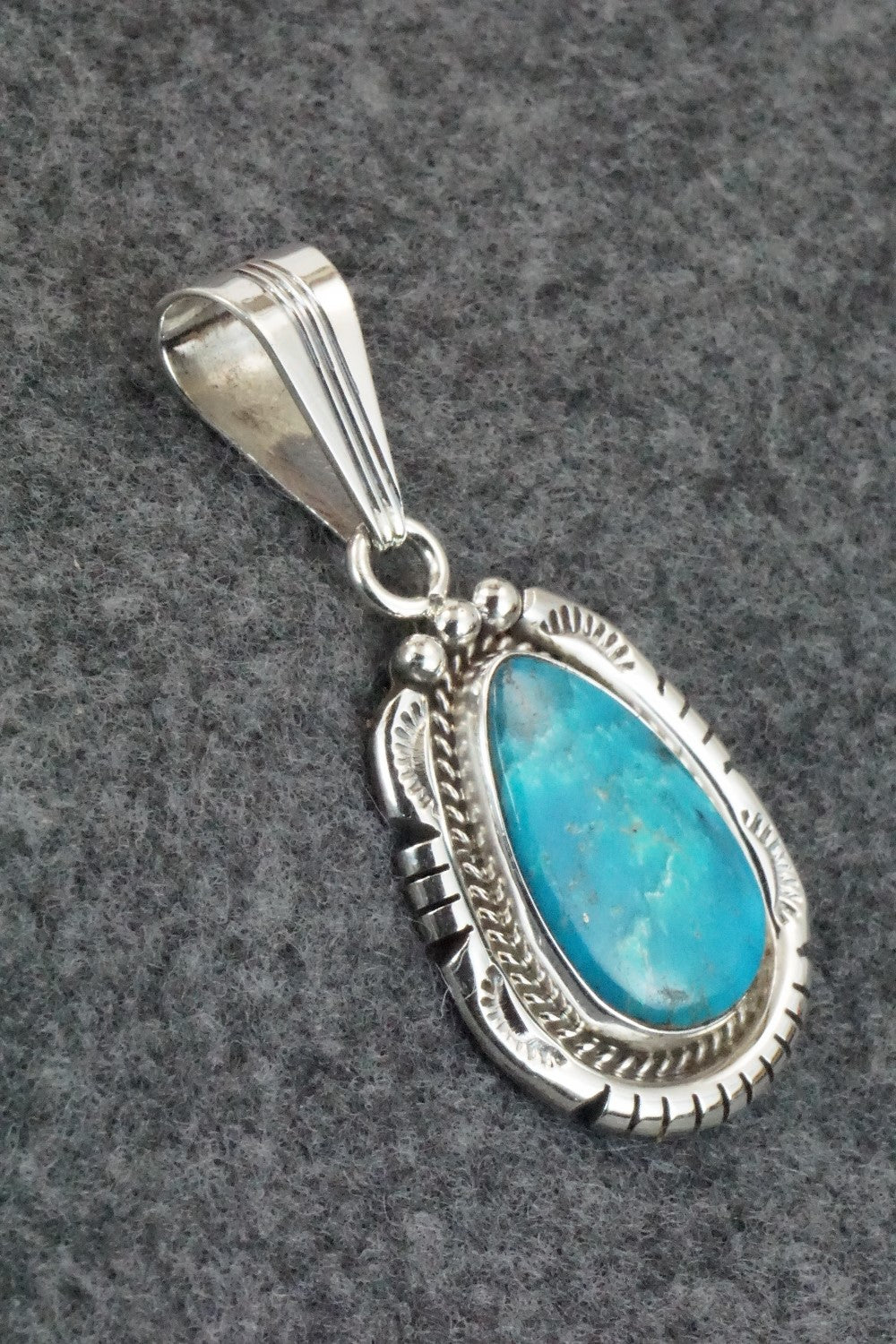 Turquoise & Sterling Silver Pendant - Samuel Yellowhair