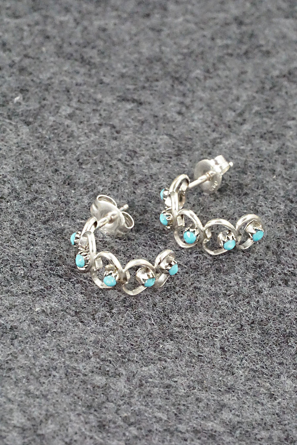 Turquoise & Sterling Silver Earrings - Dorothy Natachu