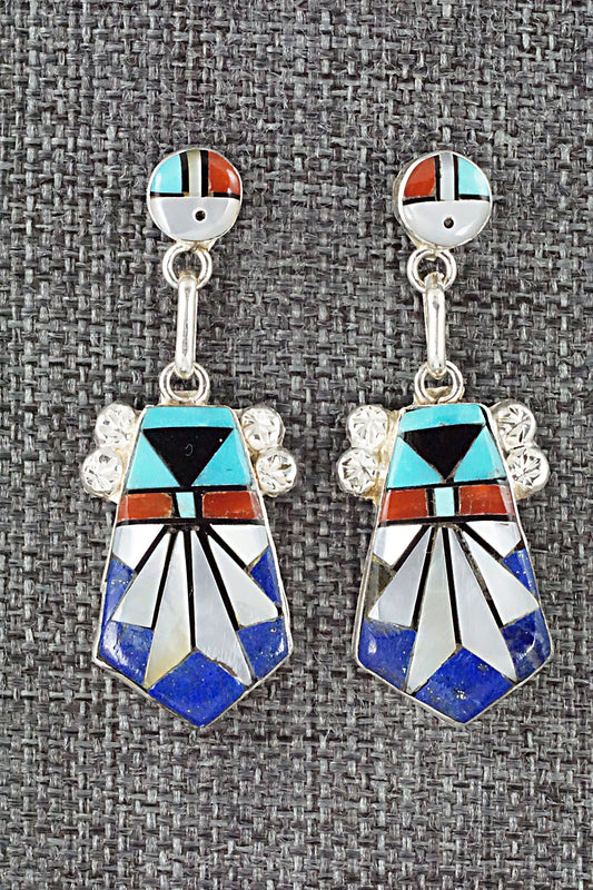 Multi Stone Inlay & Sterling Silver Earrings - Ola Eriacho