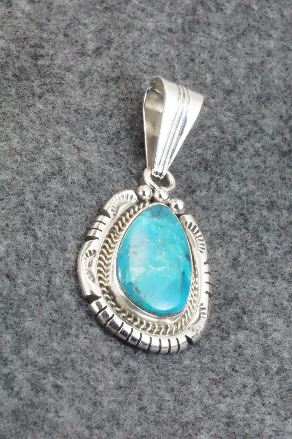 Turquoise & Sterling Silver Pendant - Samuel Yellowhair