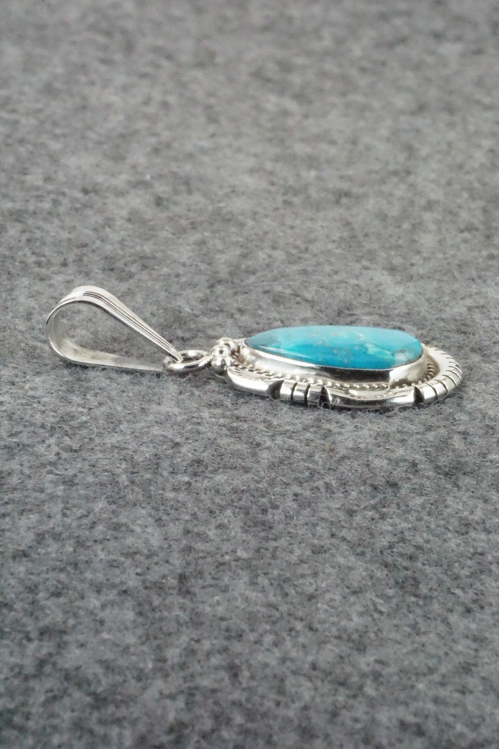 Turquoise & Sterling Silver Pendant - Samuel Yellowhair