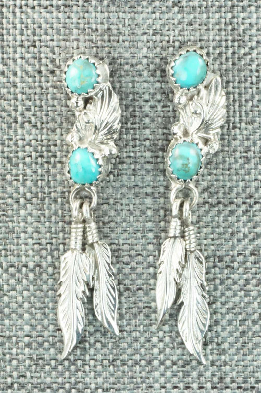 Turquoise & Sterling Silver Earrings - Roger Pino