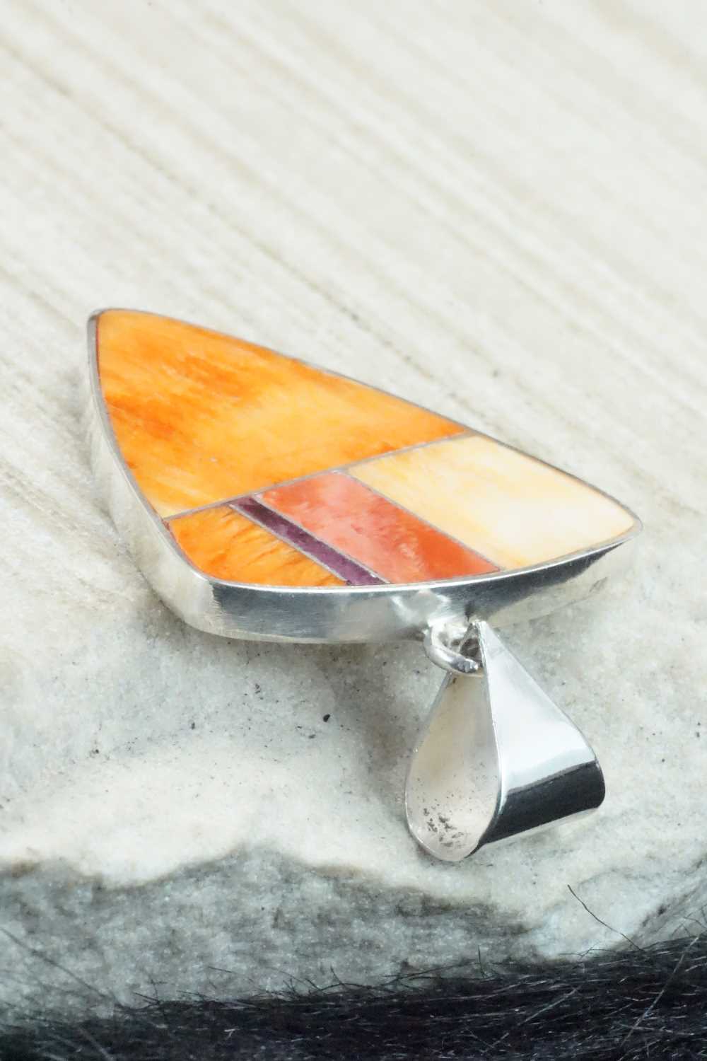Spiny Oyster & Sterling Silver Pendant - Harold Smith