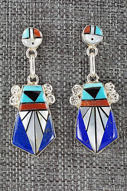 Multi Stone Inlay & Sterling Silver Earrings - Ola Eriacho