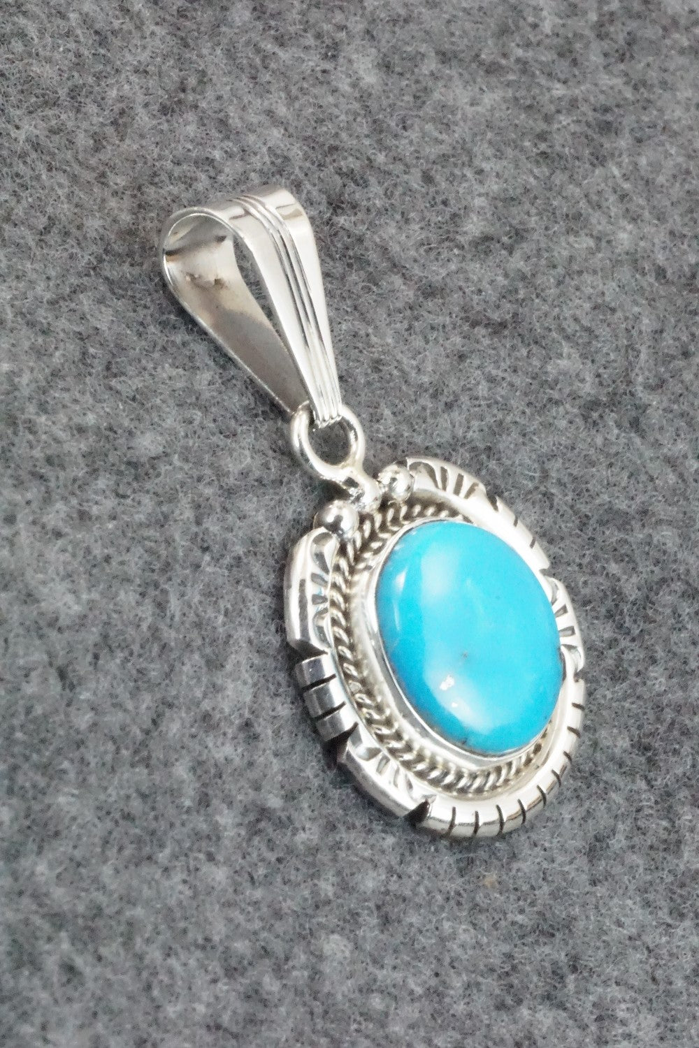 Turquoise & Sterling Silver Pendant - Samuel Yellowhair