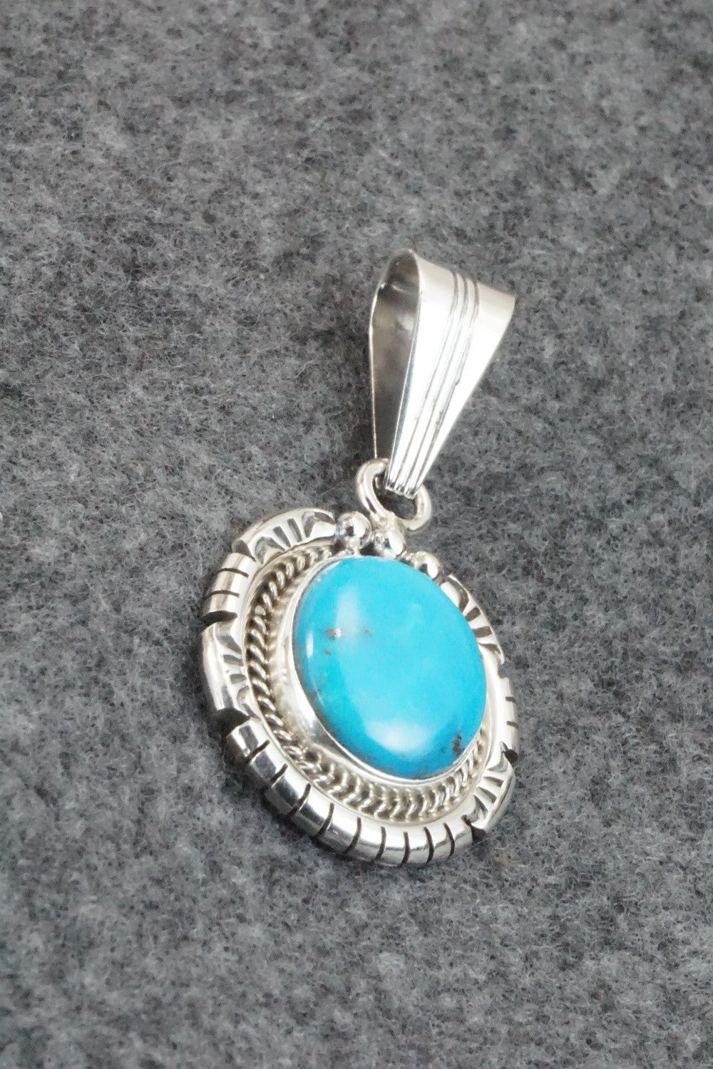 Turquoise & Sterling Silver Pendant - Samuel Yellowhair