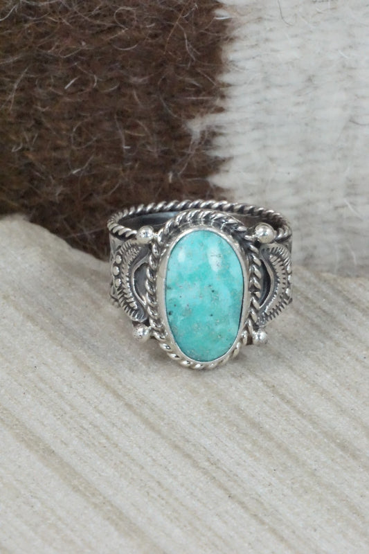 Turquoise & Sterling Silver Ring - Garrett Hale - Size 11.25