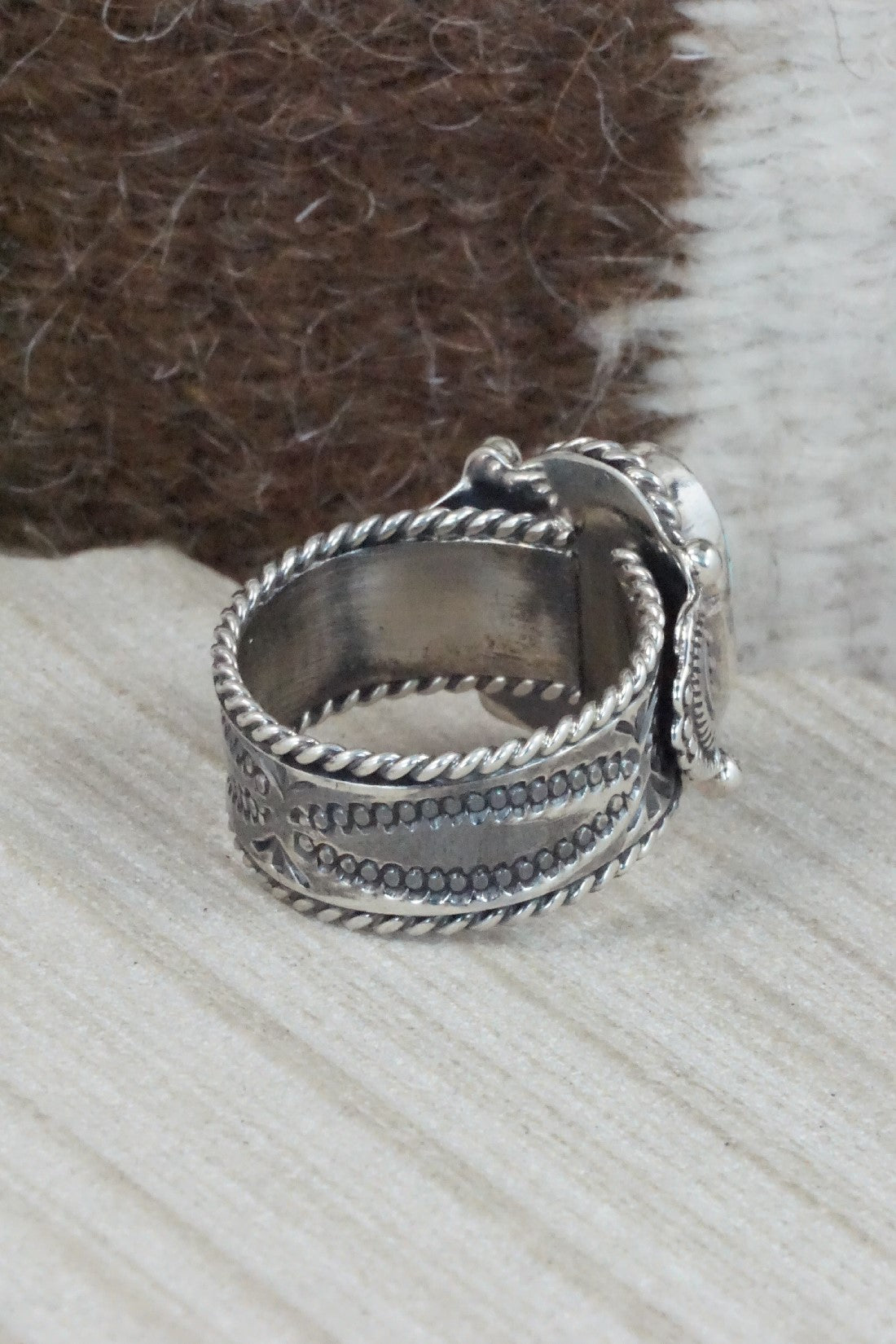 Turquoise & Sterling Silver Ring - Garrett Hale - Size 11.25