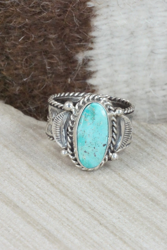 Turquoise & Sterling Silver Ring - Garrett Hale - Size 11
