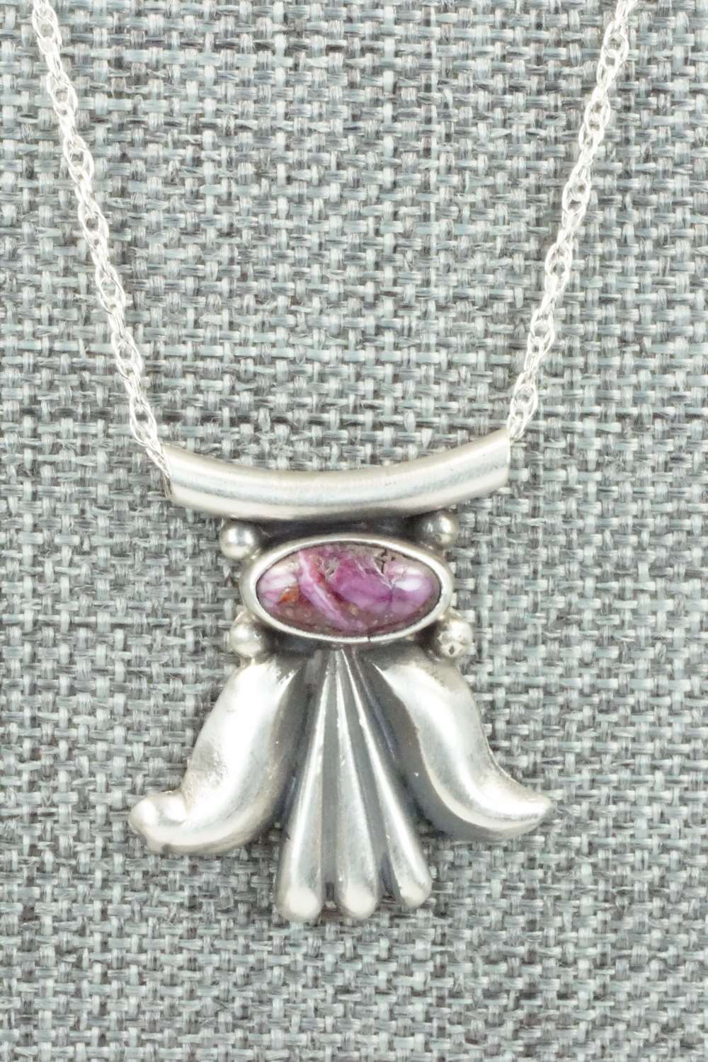Spiny Oyster & Sterling Silver Necklace - Sharon McCarthy