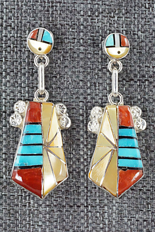 Multi Stone Inlay & Sterling Silver Earrings - Ola Eriacho