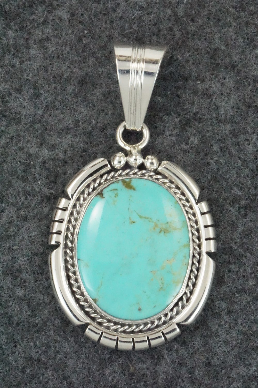 Turquoise & Sterling Silver Pendant - Samuel Yellowhair