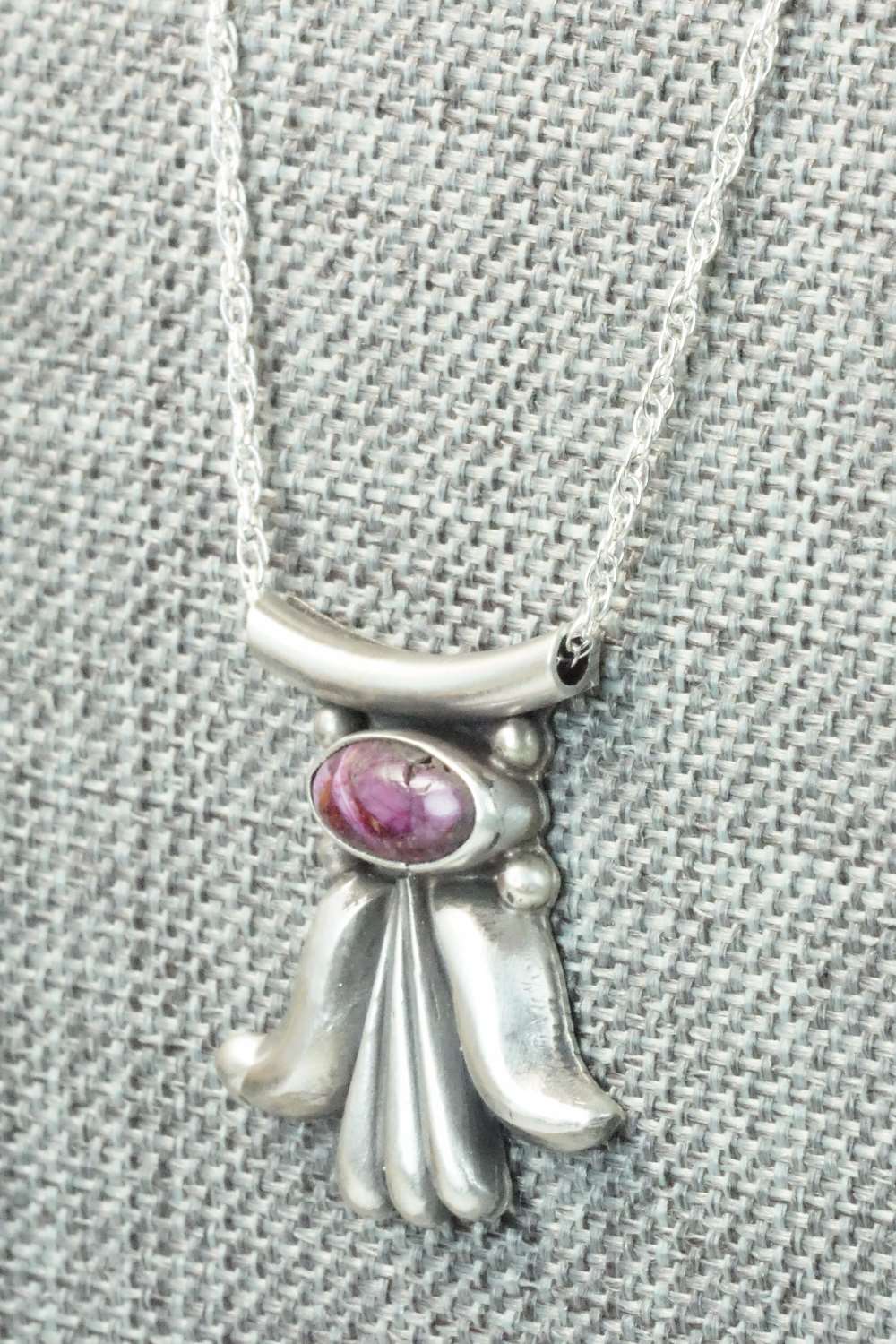 Spiny Oyster & Sterling Silver Necklace - Sharon McCarthy