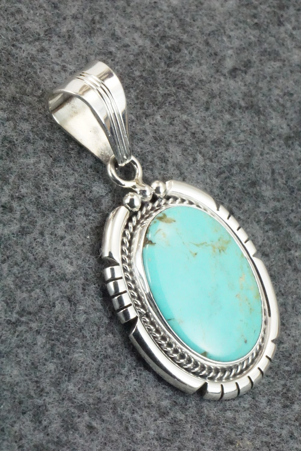 Turquoise & Sterling Silver Pendant - Samuel Yellowhair