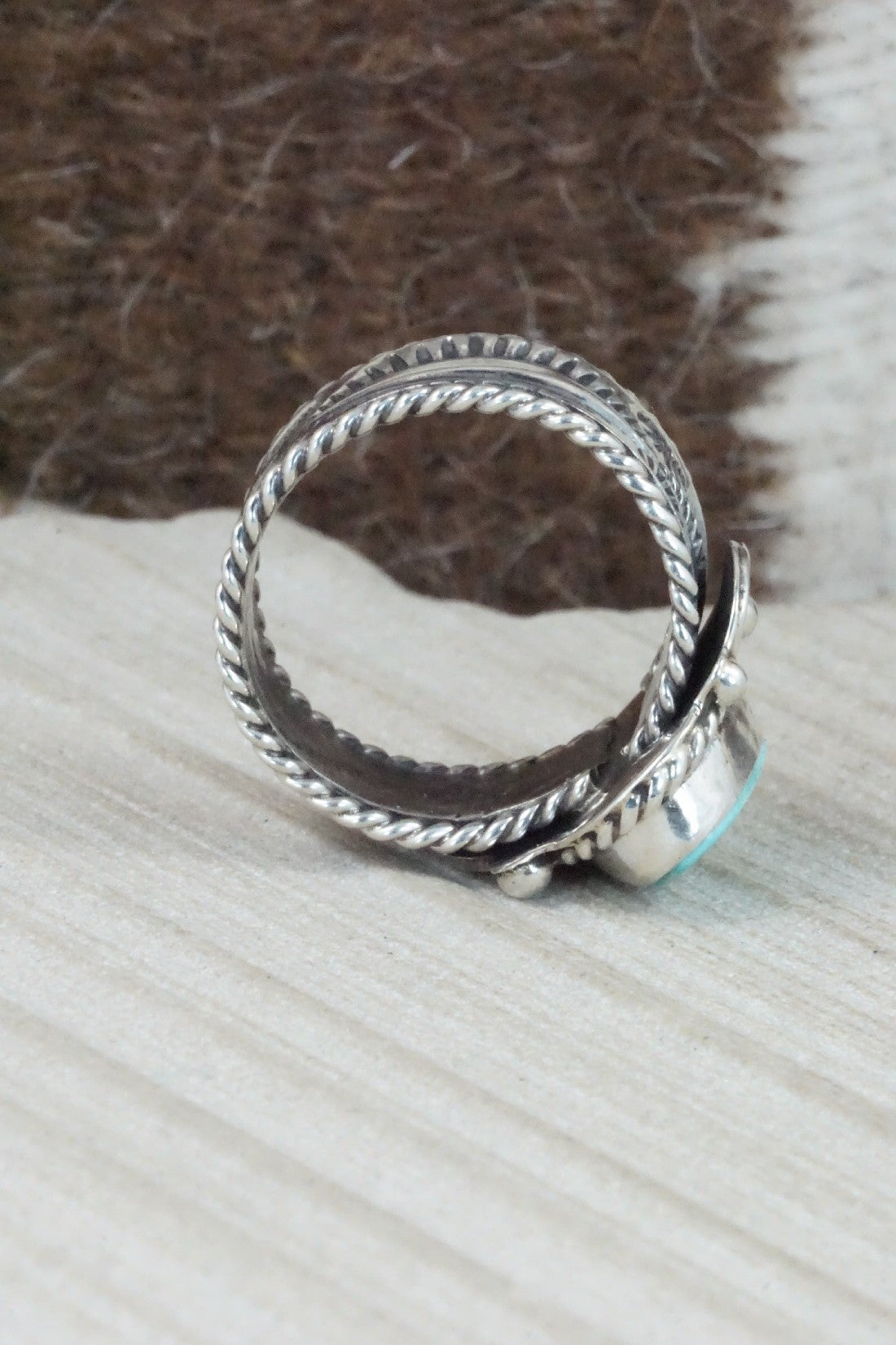 Turquoise & Sterling Silver Ring - Garrett Hale - Size 11