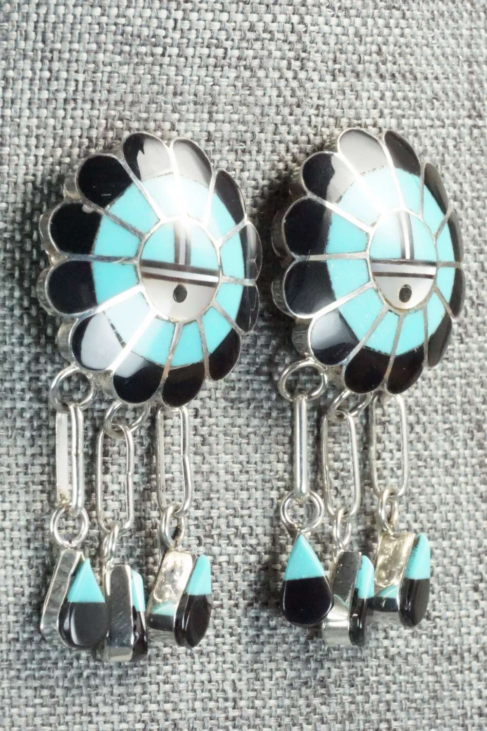 Turquoise & Sterling Silver Earrings - Harley Dickson