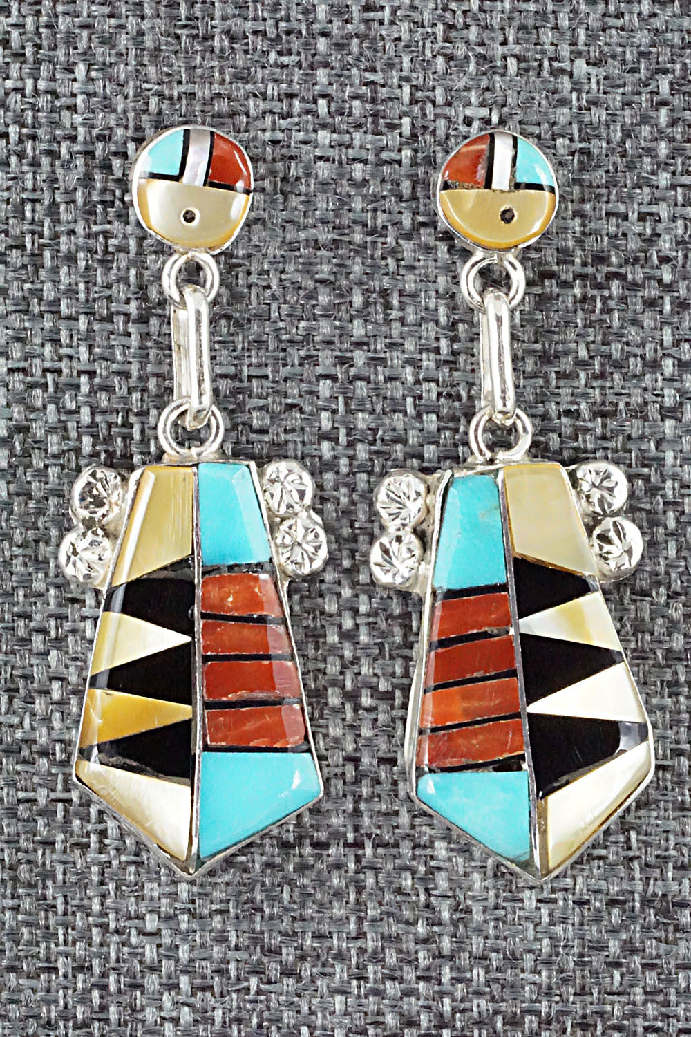 Multi Stone Inlay & Sterling Silver Earrings - Ola Eriacho