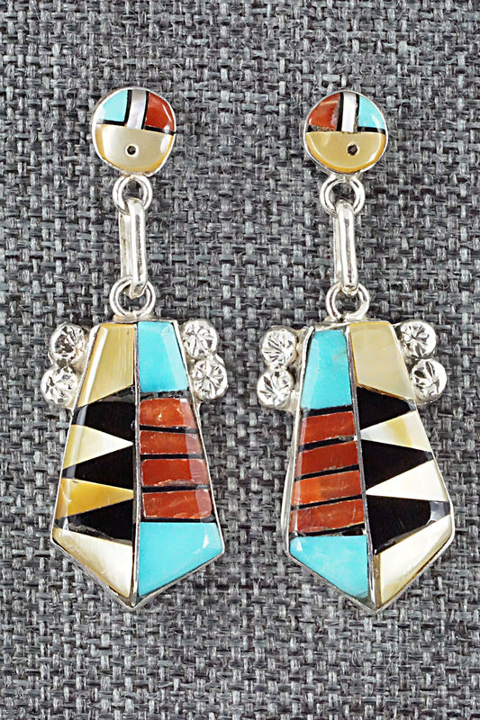 Multi Stone Inlay & Sterling Silver Earrings - Ola Eriacho