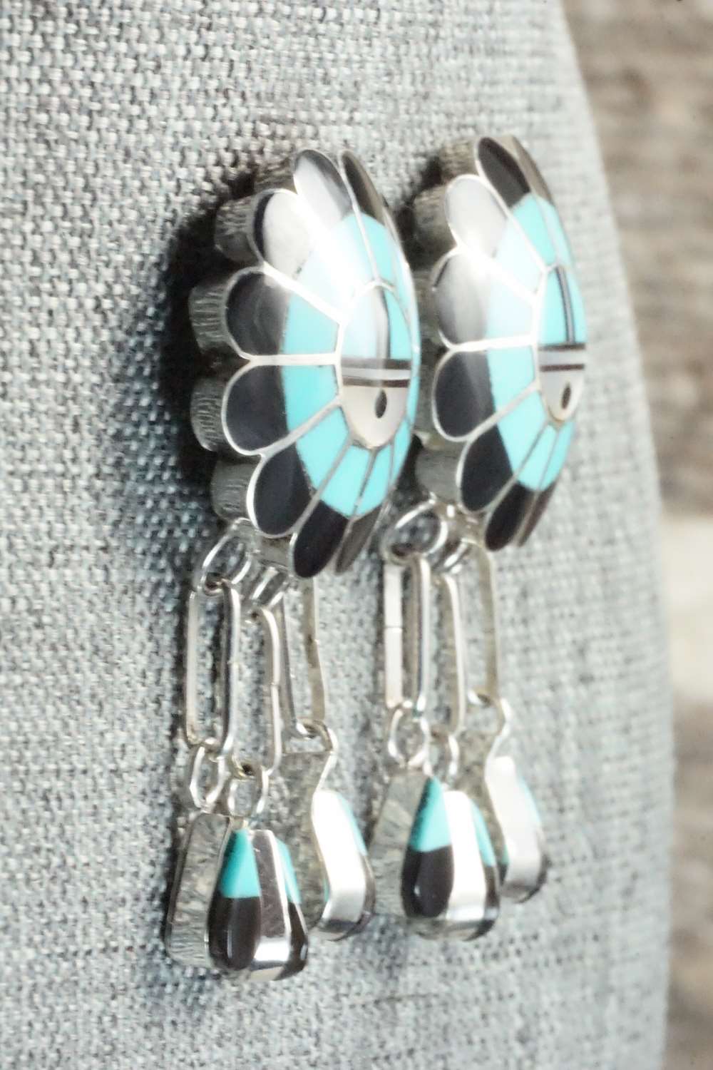 Turquoise & Sterling Silver Earrings - Harley Dickson