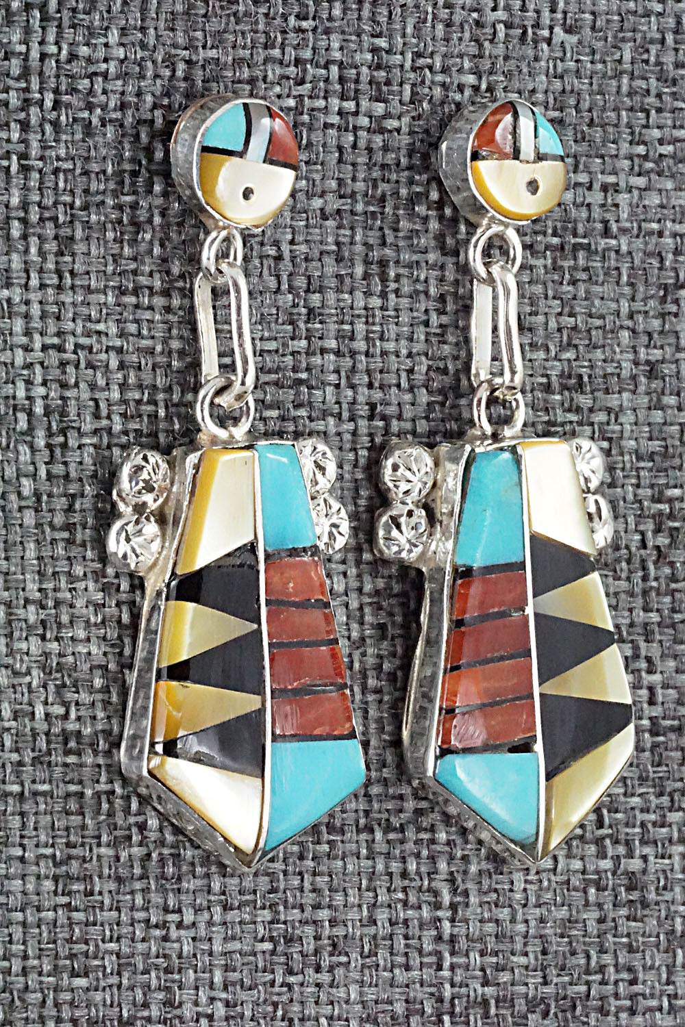 Multi Stone Inlay & Sterling Silver Earrings - Ola Eriacho